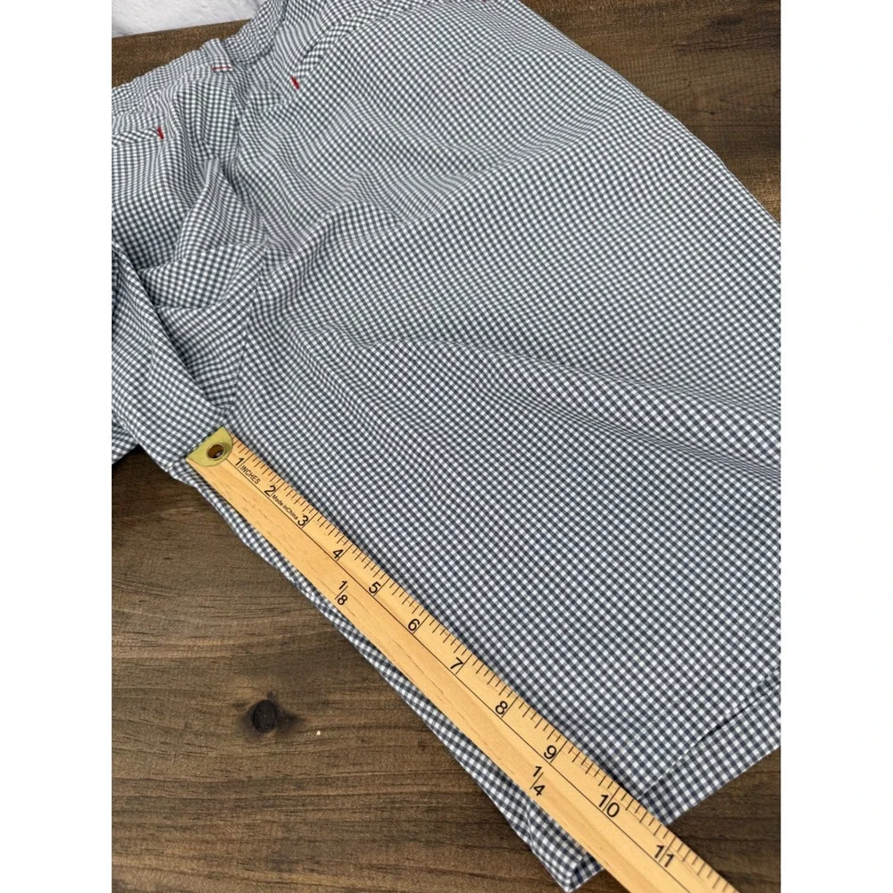Adidas Mens Gingham Golf Shorts Gray White Checkered Red Trim Size 34 Performanc